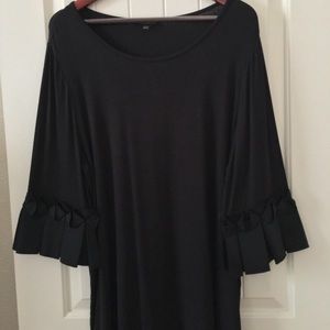 Black bell sleeve top